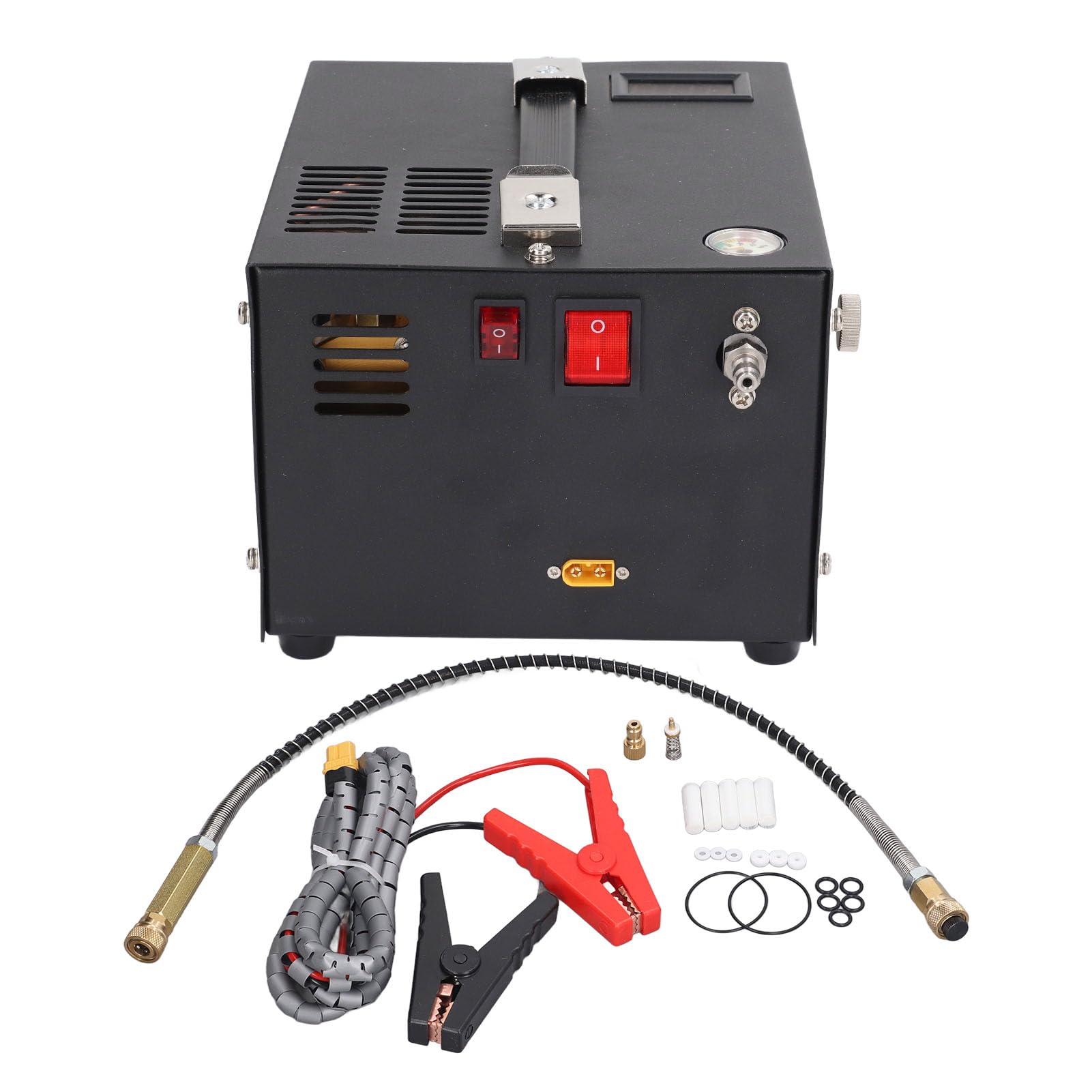 Goshyda Air Compressor, 4500PSI/30Mpa Portable Compressor, Powered By Car 12V DC, No Water/Oil, Paintball Compressor with 12500rpm Cooling Fan