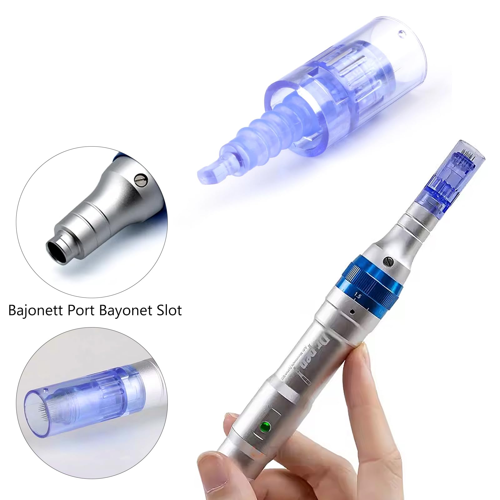 30 Piezas Agujas Dermapen Microneedling,36 Pin Micro Aguja Microagulhas Agulhas De Repuesto para Microneedling Derma Pen Regular Microneedle para Antienvejecimiento Rejuvenecimiento Arrugas(Bayoneta)