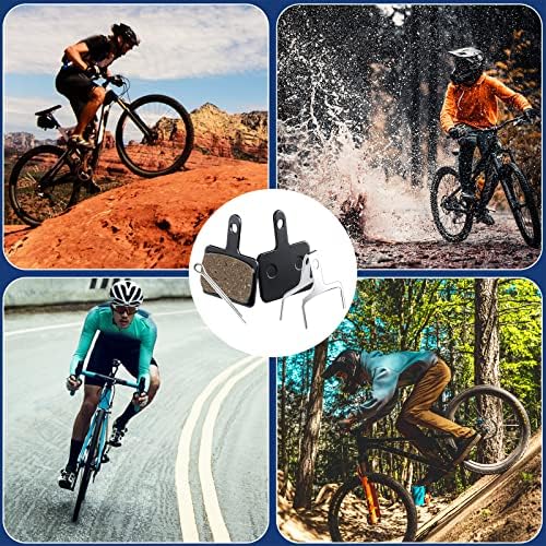 Keystar Bike Brake Pads, 4 Pairs Disc Brake Pads for Bicycles, Apply to Other Same Design Bicycles Disc Brake Pads, Semi-Metallic(Resin) material, Compatible with Shimano, Deore, Tektro, etc.
