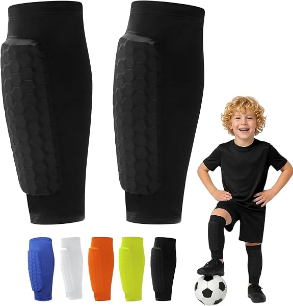 Protege Tibia Foot, Antichoc Shin Defender Guards, Shin Guards Manchon de Protection des Mollets, Protège-Tibias Respirants et Antidérapants, pour Enfants, Adolescents et Adultes - 1