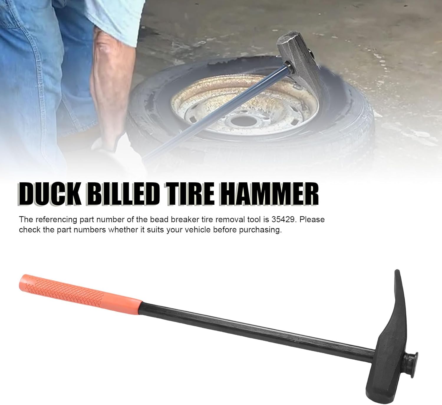 Luqeeg Tire Bead Breaker Wedge, 35429 32 Inch Duck Billed Hammer Tire Changing Tool, Bead Breaker Tool for Passenger Car Truck Bus ATV Utv Farm Tractor Aircraft