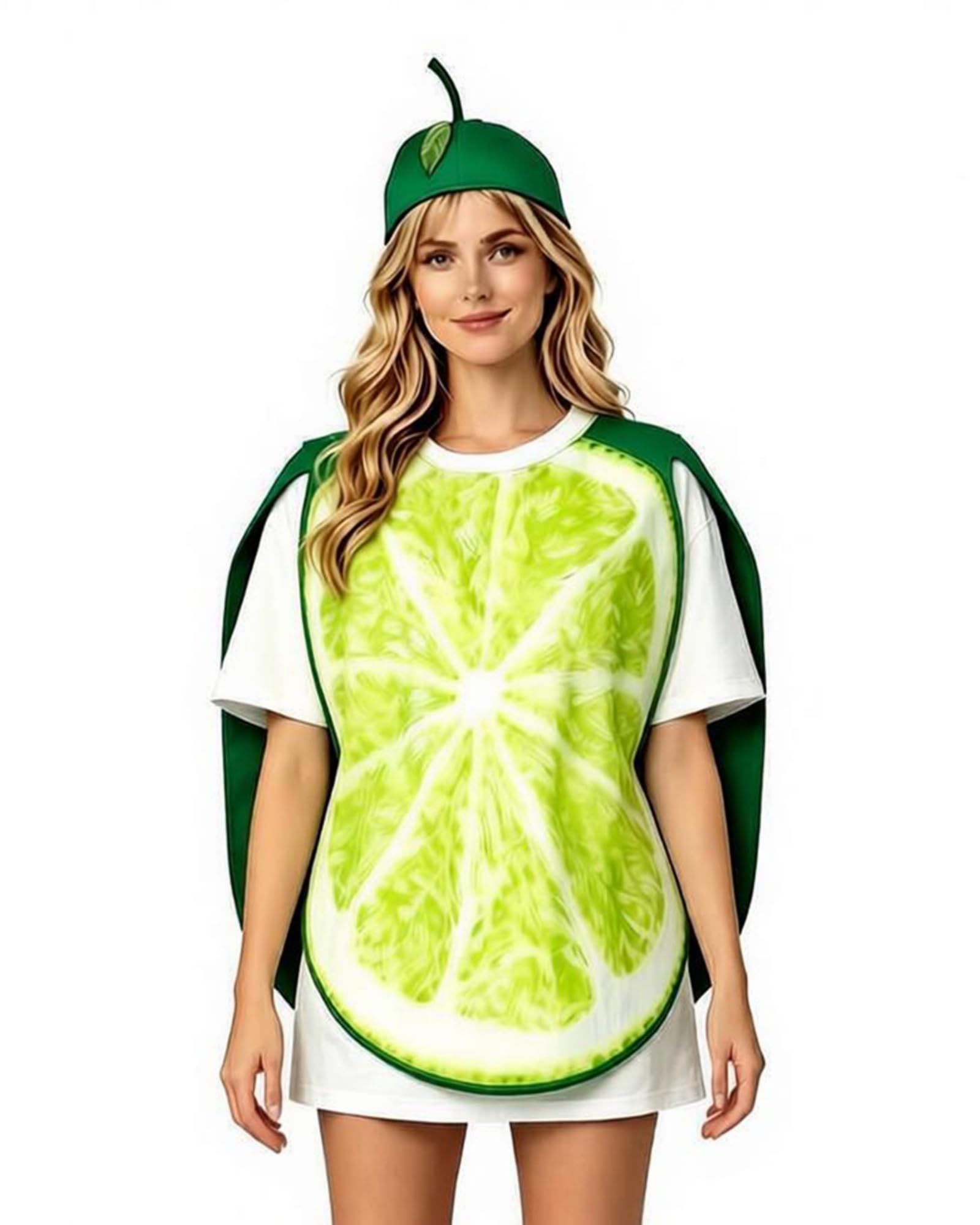 Feclmiyt Halloween Adult Fruit Slice Costume Women Funny Food Cosplay Outfit (Lemon, ONE Size)