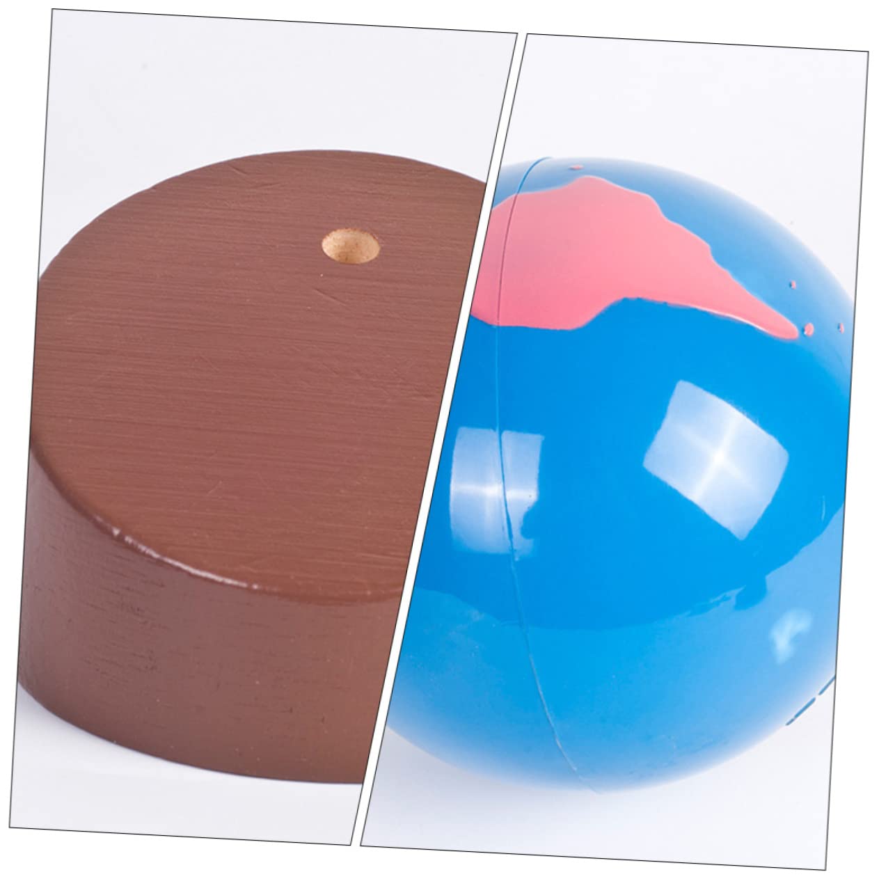 Hemobllo Globo Terráqueo Infantil de Madera con Pintura Ecológica para Uso en Ambientes y Educación Temprana