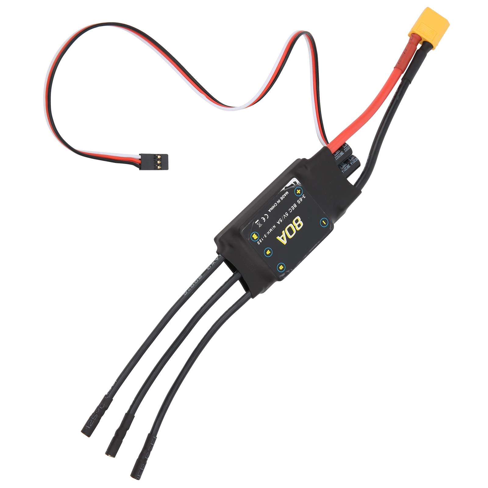 80A Brushless ESC Speed Controller with Adjustable BEC for RC Drone and