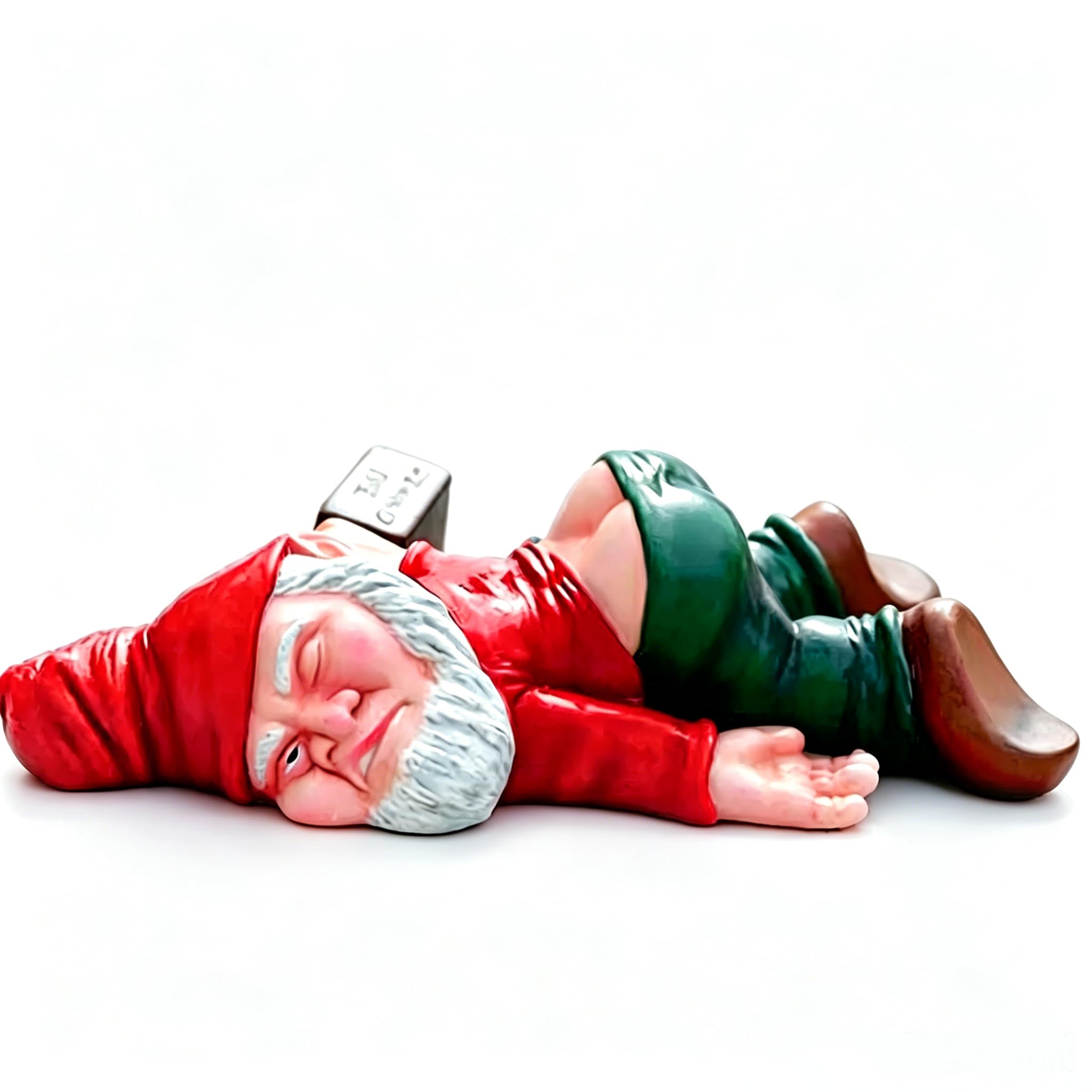Spiritzohic Garden Gnome Statue Outdoor Ornaments, Drunk Garden Gnome Statue, Outdoor Funny Gardens Gnomes Decoration Statues, Indoor or Outdoors Gardens Decorations Hilarious Prank Gift (Red)