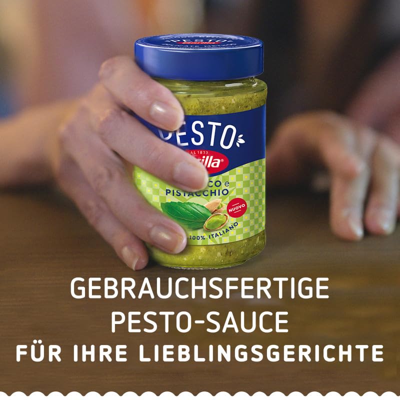 Barilla Pesto Rustico Basilico & Zucchine 1 x 200g | Glutenfreie Italienische Pasta-Sauce mit Basilikum und Zucchini, vegane / vegetarische Nudel-Soße, grünes Pesto 5
