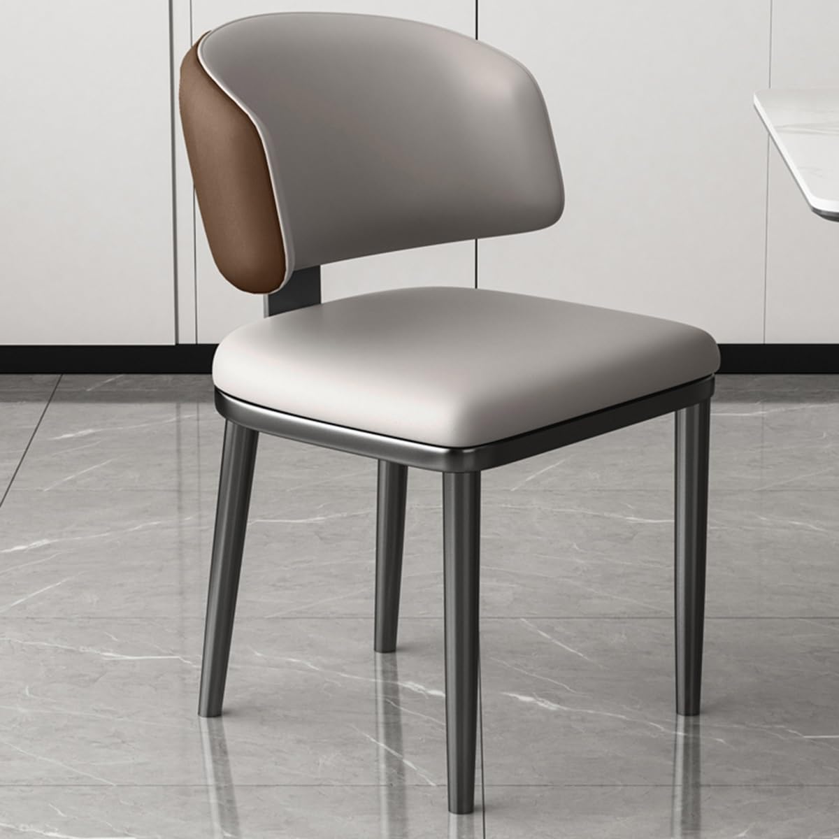 Sedie da pranzo moderne della metà del secolo, comode sedie imbottite con gambe in metallo, eleganti mobili da cucina e sala da pranzo, ideali per ufficio e reception