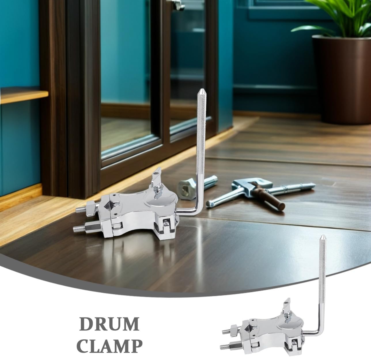 Beavorty Alloy Drum Clamp Tom Mount Percussion Expansion Clip for Drum Hardware Accessories Compatible Stands