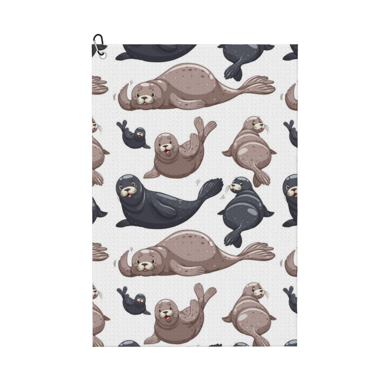 Hnnkloy Seals Illustration Sea Lion, 16x24 in Portable Waffle Golf Towels with Carabiner Clip for Golf Bag