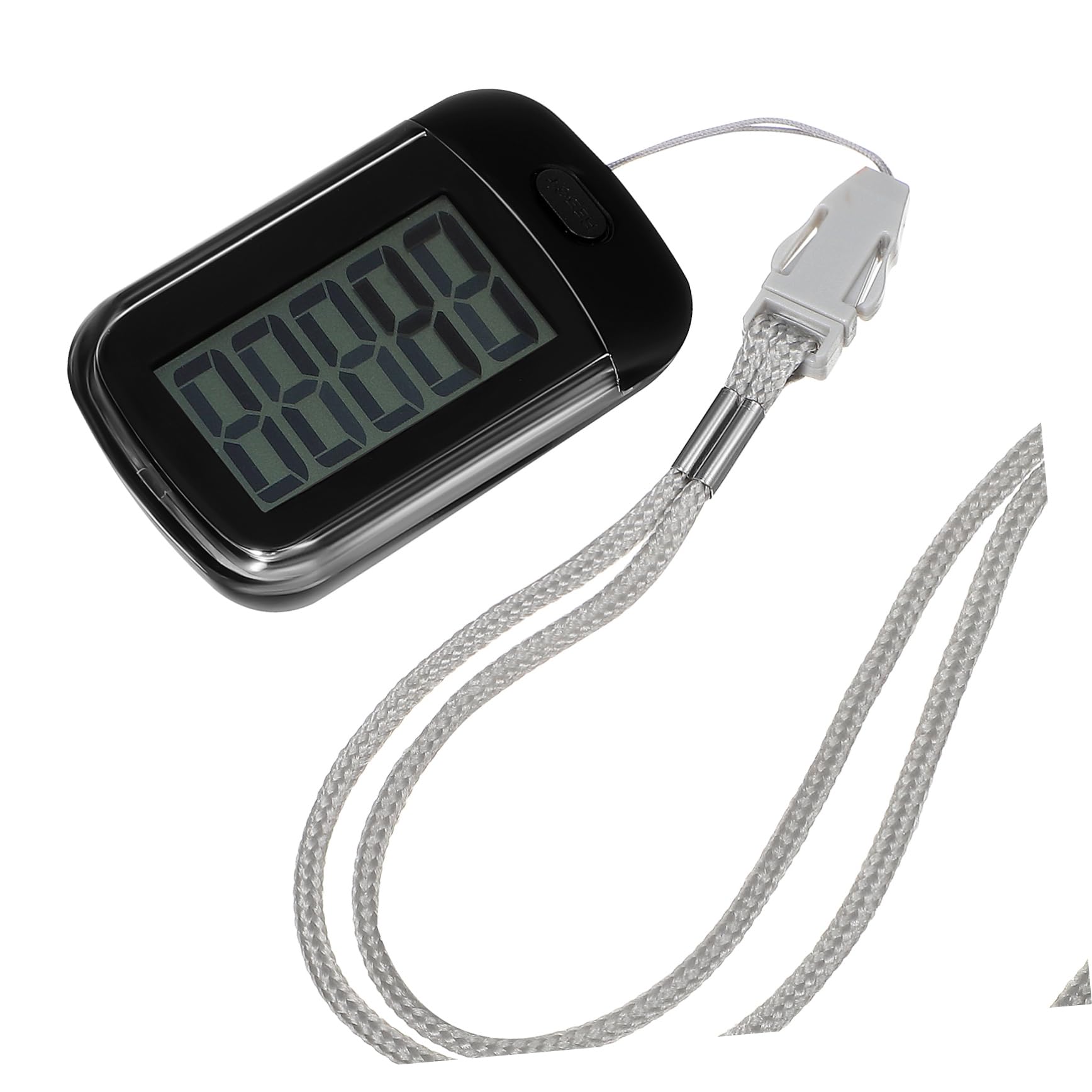 Podómetro Portátil Negro Cordón y Clip, para Caminar y Correr