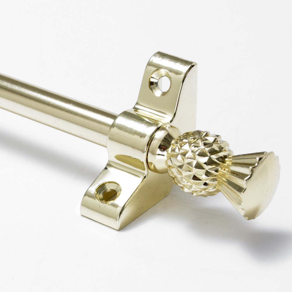 Simplicity Quality Stair Rods 3/8" x 28.5" Brass Flat bar Thistle Finial