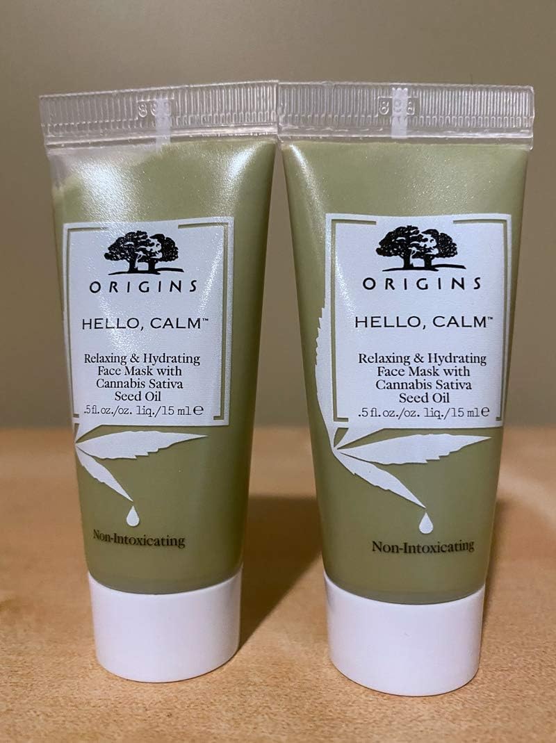 Origins Hello Calm Relaxing Hydrating Face Mask 0.5 oz x 2 Travel Size, Total 1 oz