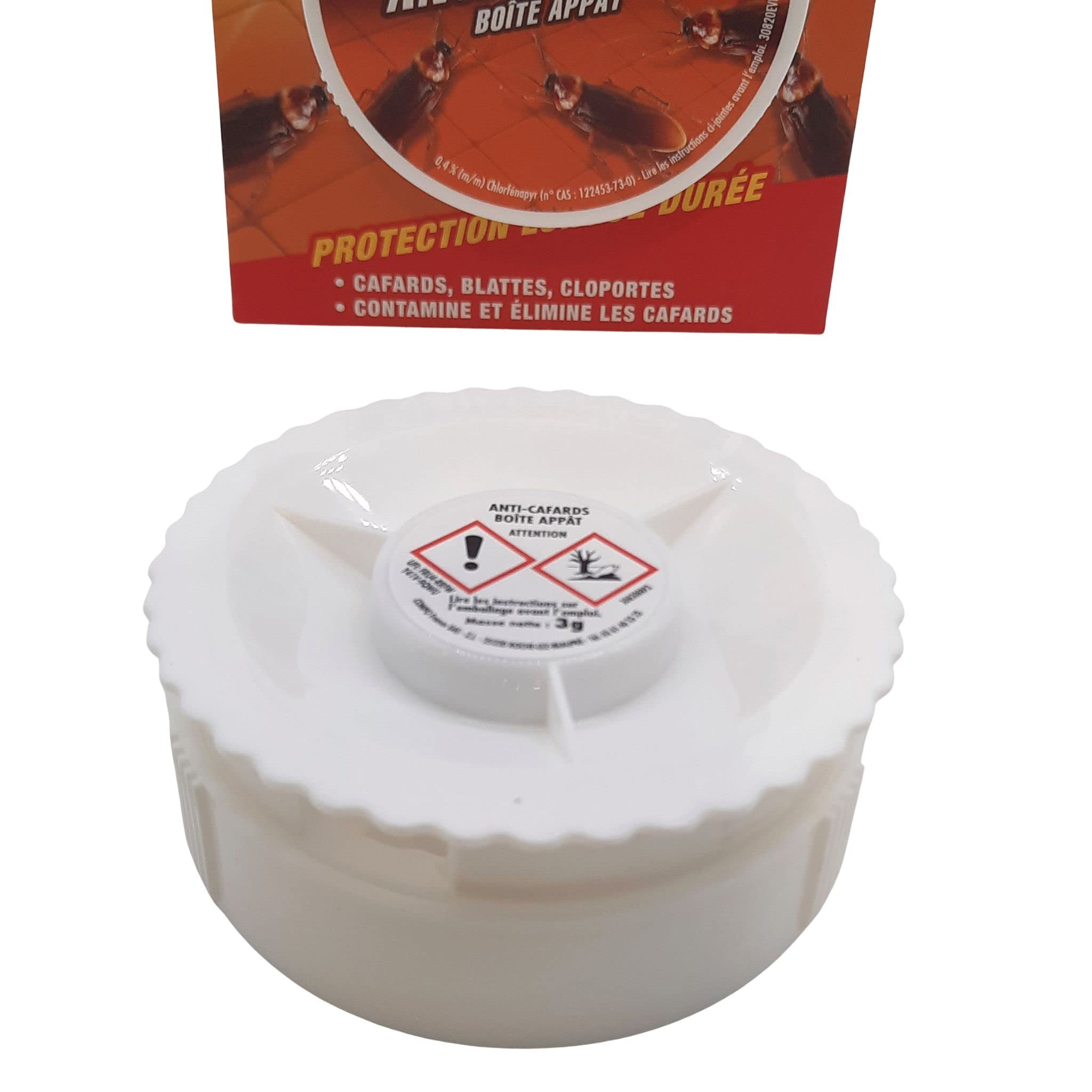 BARRIERE A INSECTES Boite Appât Anti-Cafards Cloportes, 2 x 3 g, Action 4 semaines