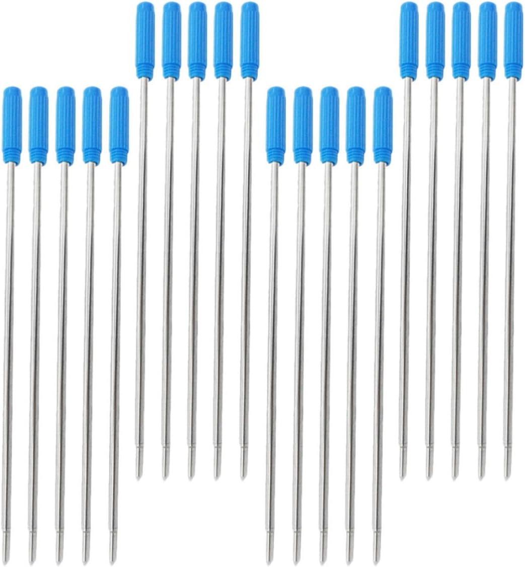 20pcs Ballpoint Pen Refill for Cross Pens, Blue Fine Point Metal