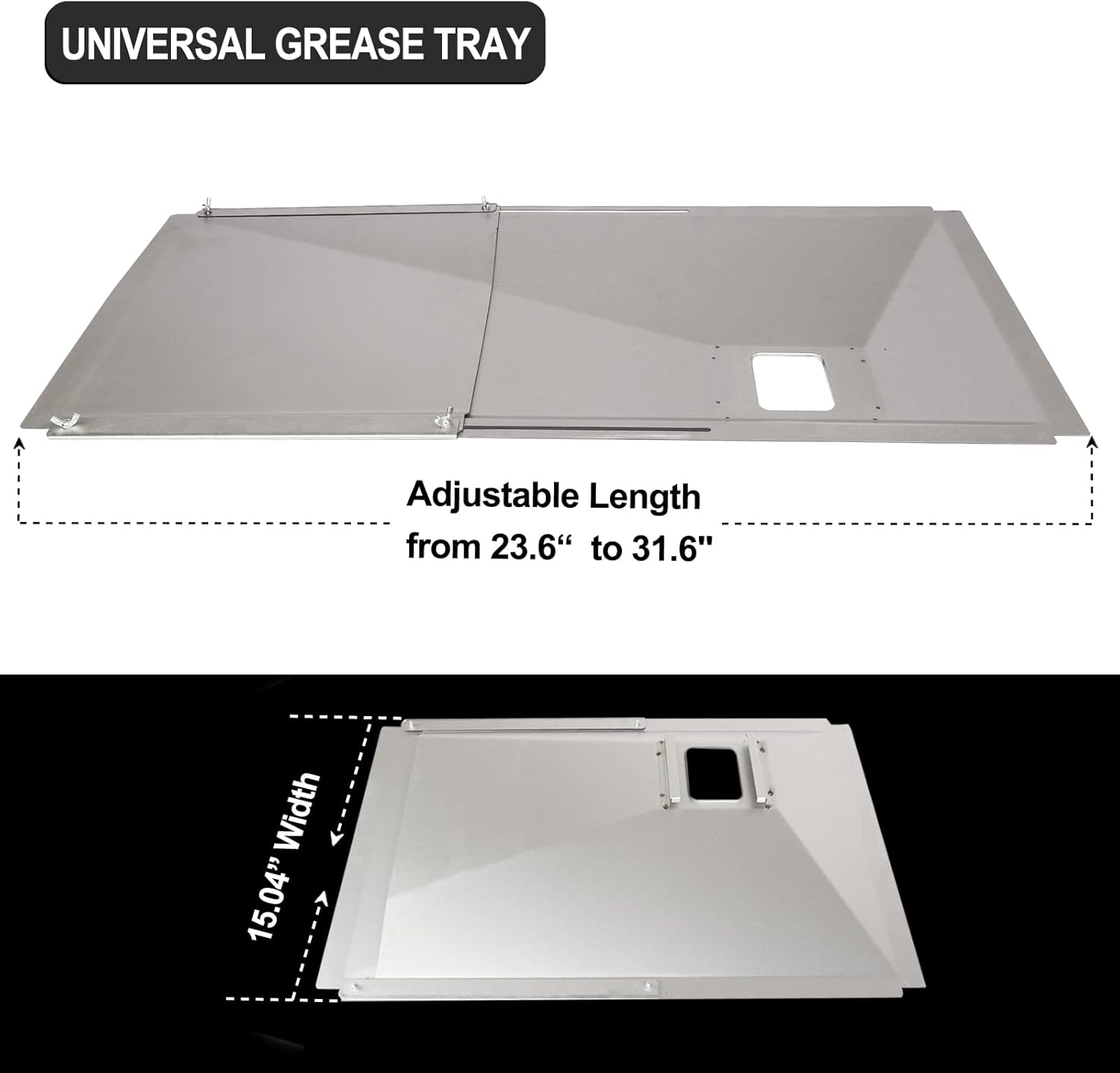 Uniflasy Grease Tray with Catch Pan and Top Grill Rack, Adjustable Warming Rack fits Nexgrill, Charbroil, Dynaglo Gas Grill, Adjustable Drip Pan and Stainless Steel Upper Rack Grate for Nexgrill Serie