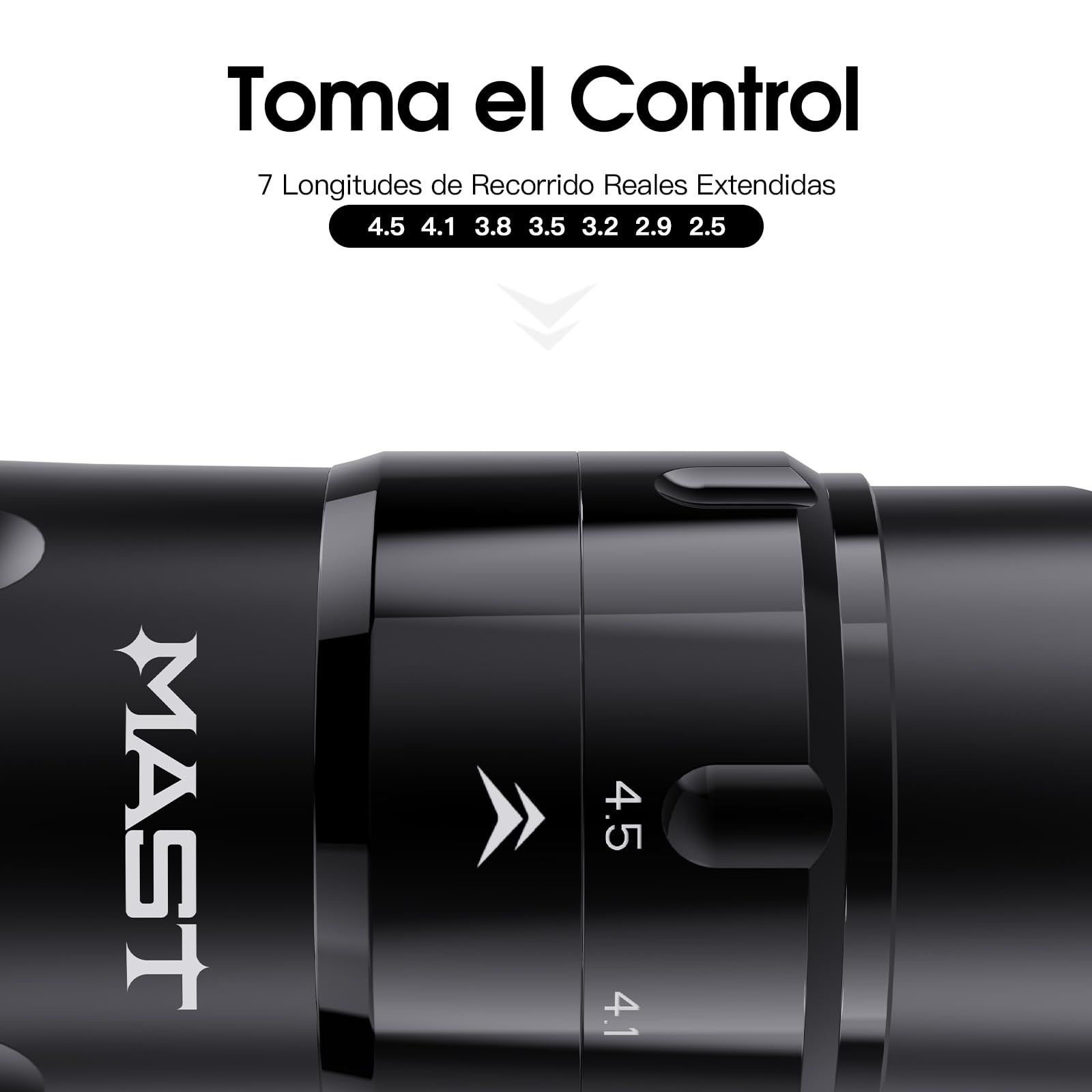 Mast Tattoo Flip4 Pro Máquina de Tatuar Inalámbrico - 7 Carreras (2.5-4.5mm) - 2 Pieza Batería 2000mAh - Para Principiantes y Profesionales Negro