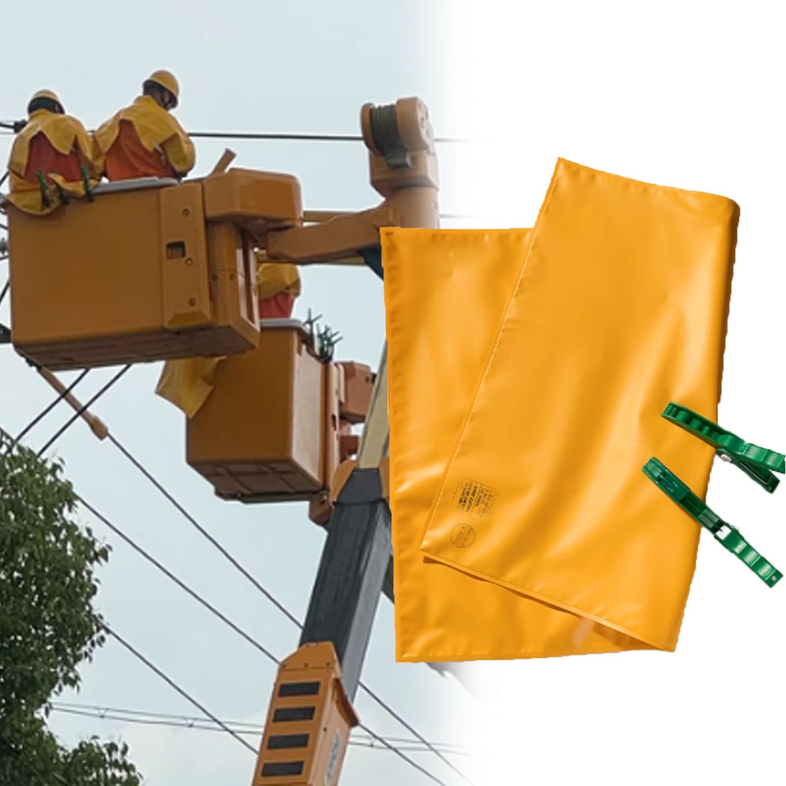 Anpassbare 5-kV-Isolierdecken, gelbe Isolierdecken für Elektroarbeiten zum Schutz der Sicherheit, Hochspannungs-Sicherheitsmatten (4er-Pack, 60 x 80 cm)