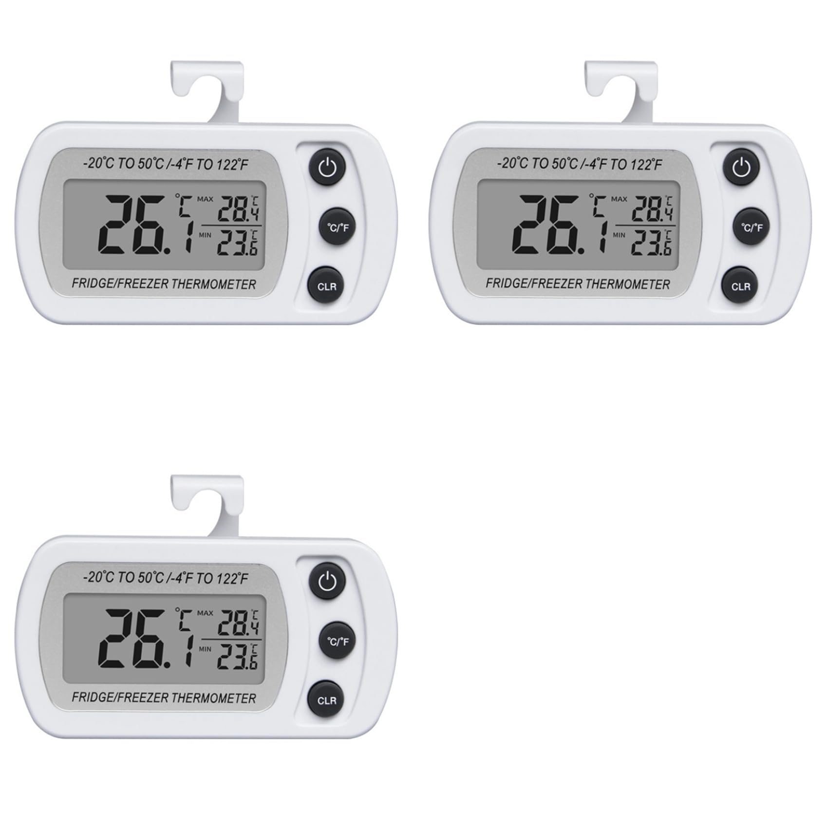 Hndhbfgrt 3X Digital Freezer Thermometer LCD Waterproof Refrigerator Thermometer Household Electronic Thermometer