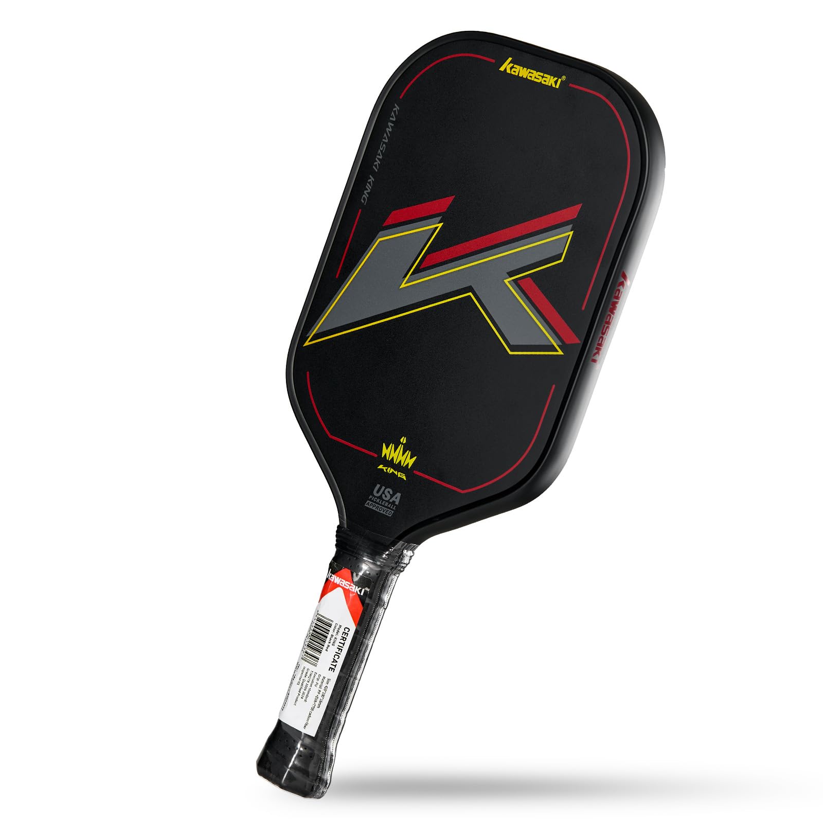 Pickleball Paddel, Kawasaki T700 Premium-Kohlefaser (CFS) -USAPA Genehmigt King Series Pickleball Schläger 16mm, für Turnierstufe mit Cover Case/Griff
