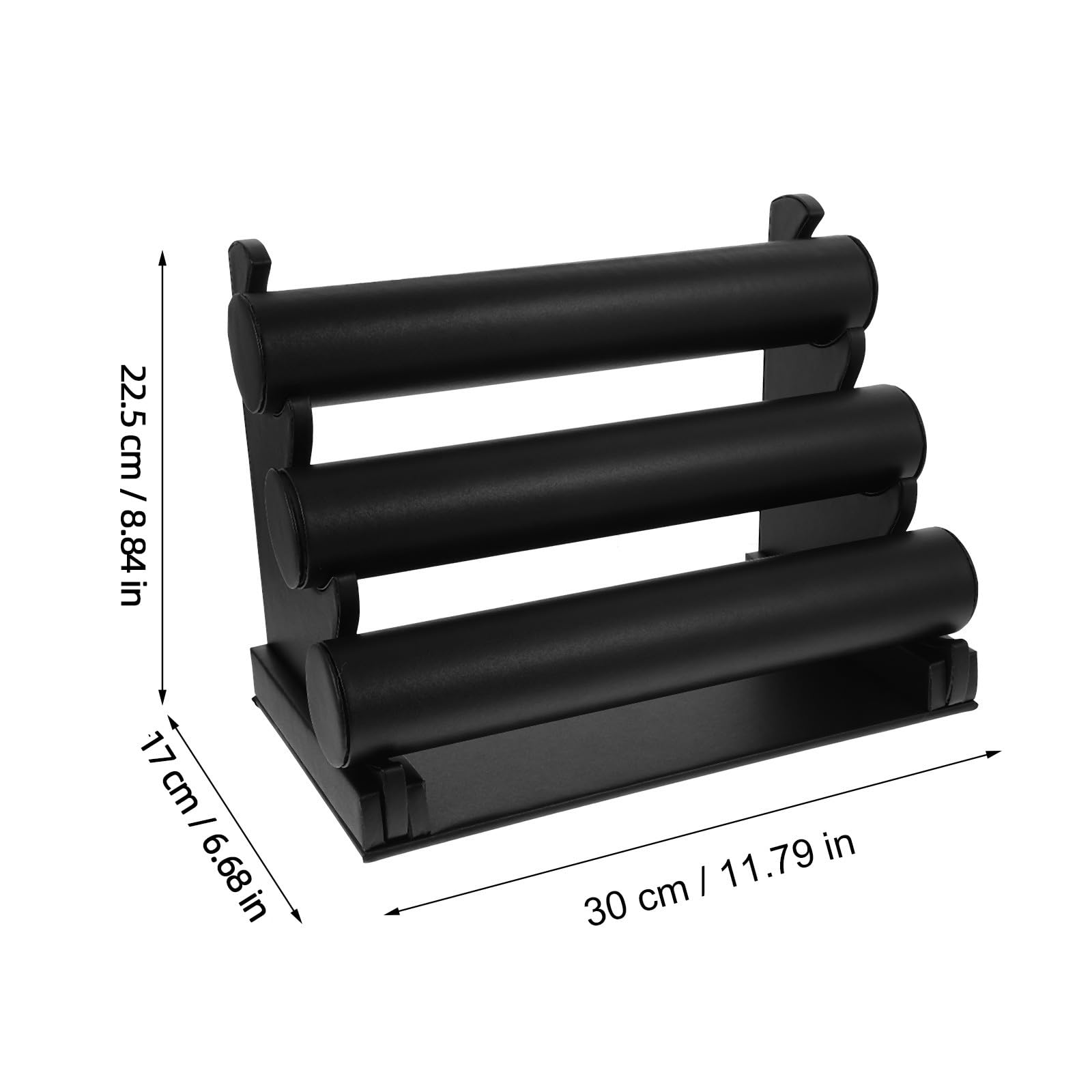 HOMSFOU Tisch Armbandständer 3 stufig aus Pu Leder Abnehmbarer Uhrenhalter Rutschfester Schmuckaufbewahrung Organizer für Armbänder Armreifen und Uhren