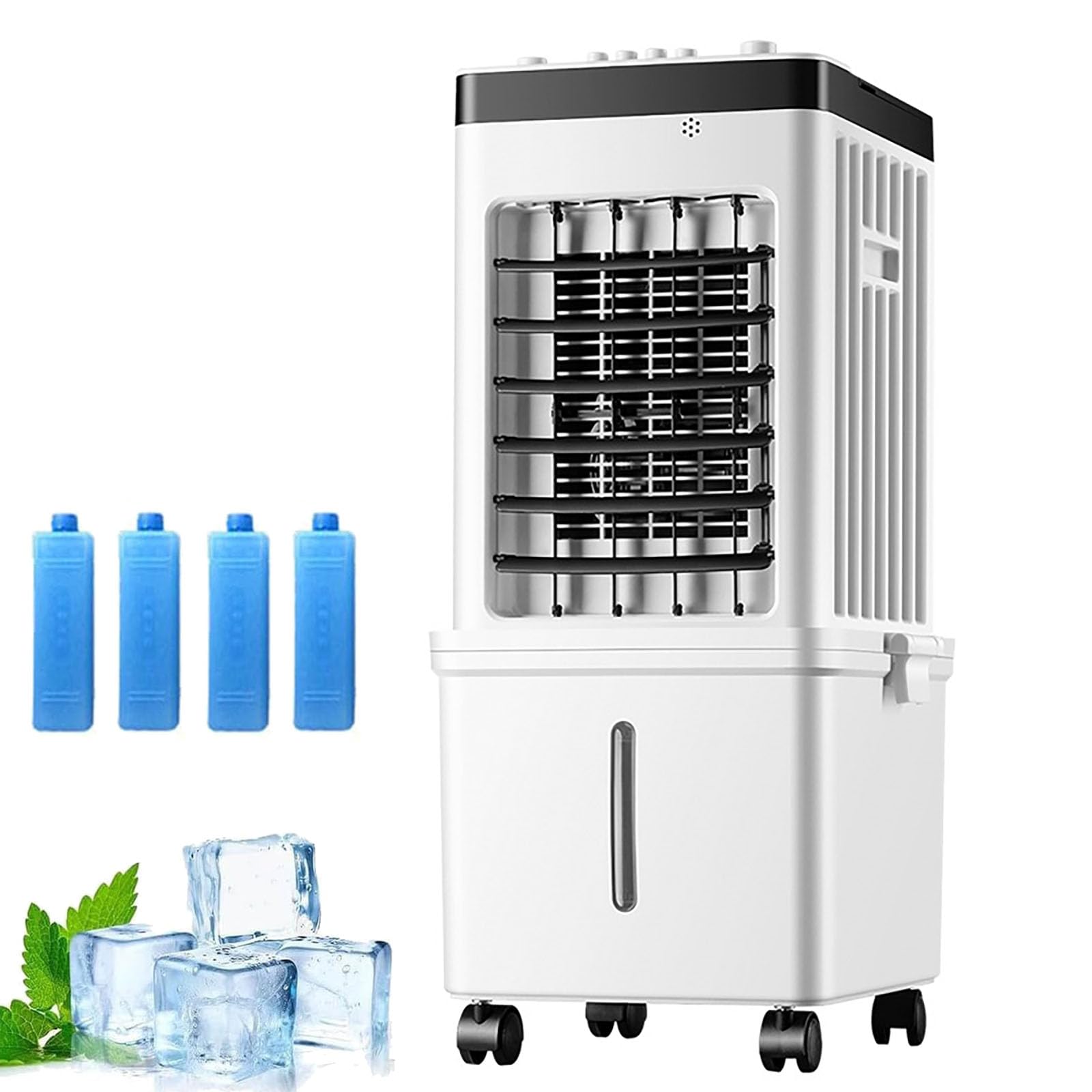Condizionatore d'aria portatile senza sfiato, raffrescatore d'ambiente 3 in 1 con telecomando, serbatoio dell'acqua da 15 litri, 3 velocità, timer da 7,5 ore, unità di condizionamento per casa, camer