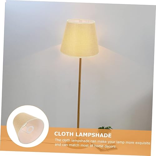 Vista 22 de GANAZONO Pantallas de lámpara de tambor – Pantalla de tela para lámpara de mesa/lámpara colgante de suelo, lino natural hecho a mano clásico moderno