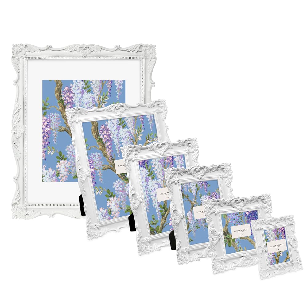 Amazon.com - Laura Ashley 11x14 White Ornate Textured Hand-Crafted