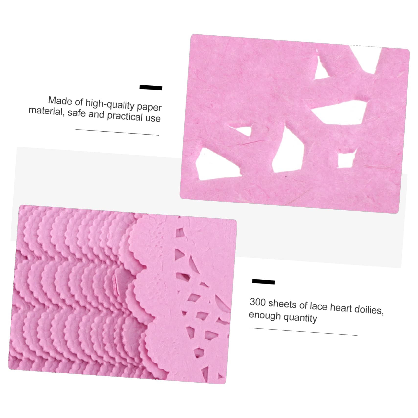 KICHOUSE Mini Heart Paper Doilies Set 300 Pieces Decorative White Paper Placemats for Party Table Decorations