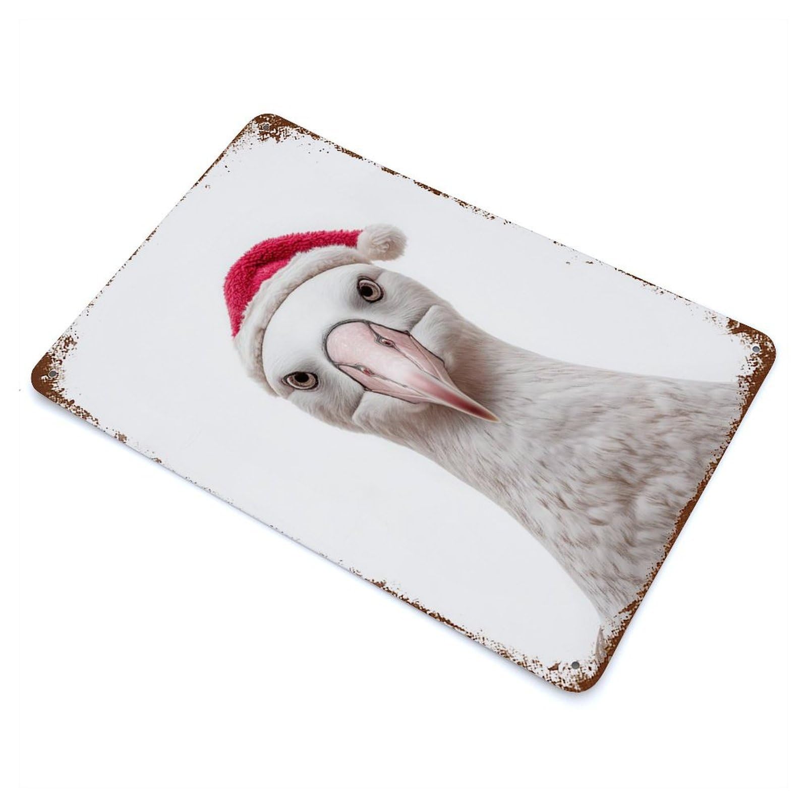 Albatross Christmas Portrait Rusty Metal Tin Sign 11.8"x7.9", Industrial Home Decor for Garage, Pub Or Kitchen