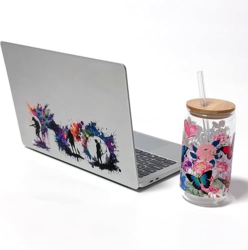 Miniatura 3 de Uv Dtf Cup Wrap Transfer para vasos de vidrio, 10 hojas Uvdtf Rub on Transfers para tazas, tazas de café helado, botellas de agua, muebles,