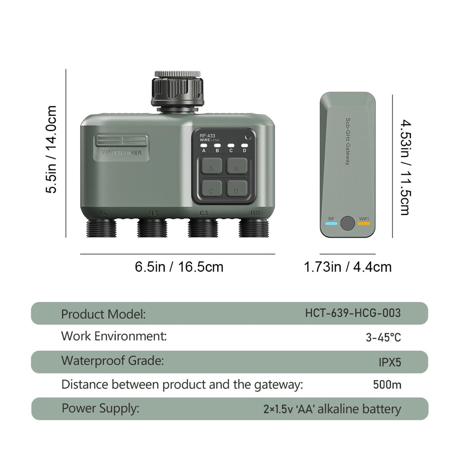 Wifi + RF433 Smart Garden Sprinkler Water Timer 4-Outlet Rain Delay Filtro Programmabile Controller automatico di irrigazione