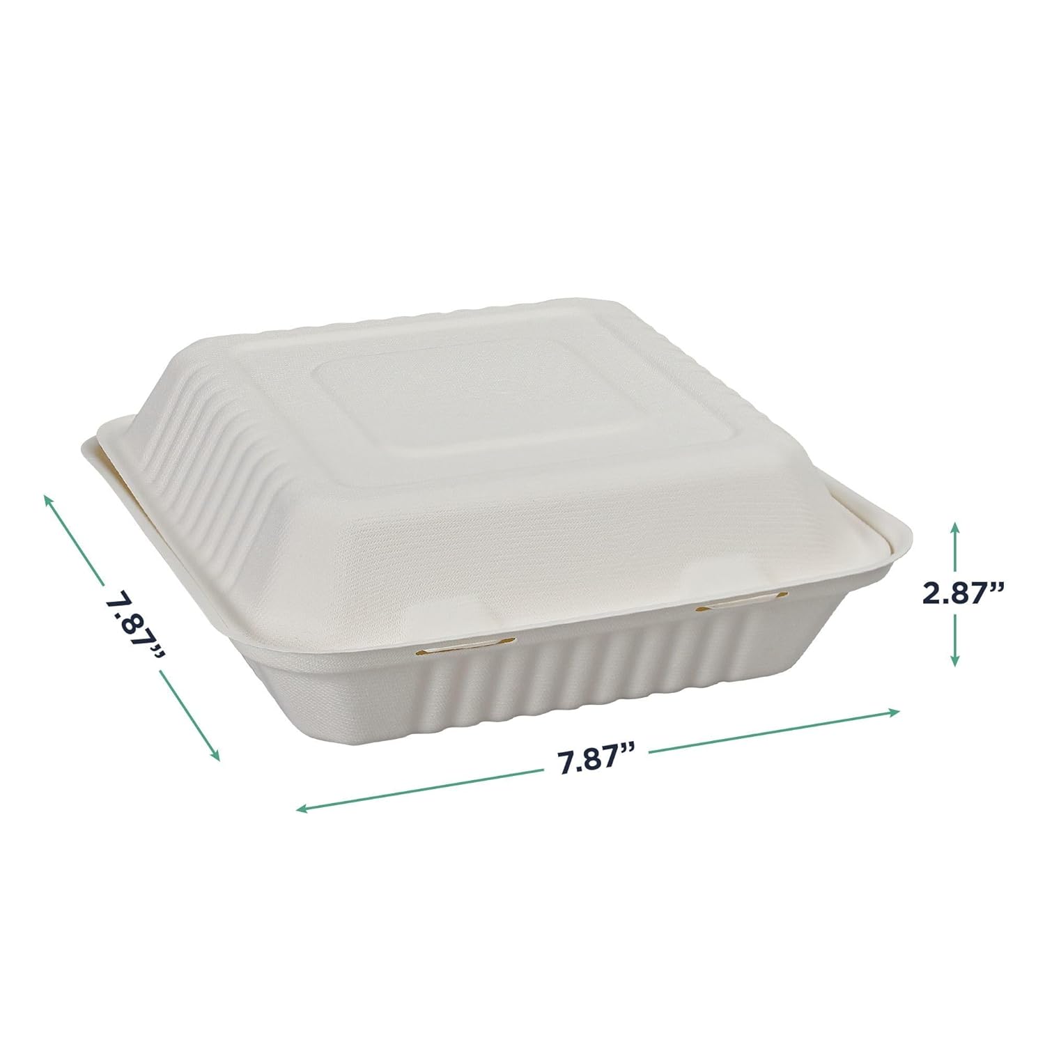 Eco-Products Compostable Vanguard 9" Clamshell To Go Containers, Case of 200, Light Takeout Food Box, White Renewable Molded Fiber, No-Added PFAS, Grease & Cut Resistant, ASTM Compliant, BPI-Certified
