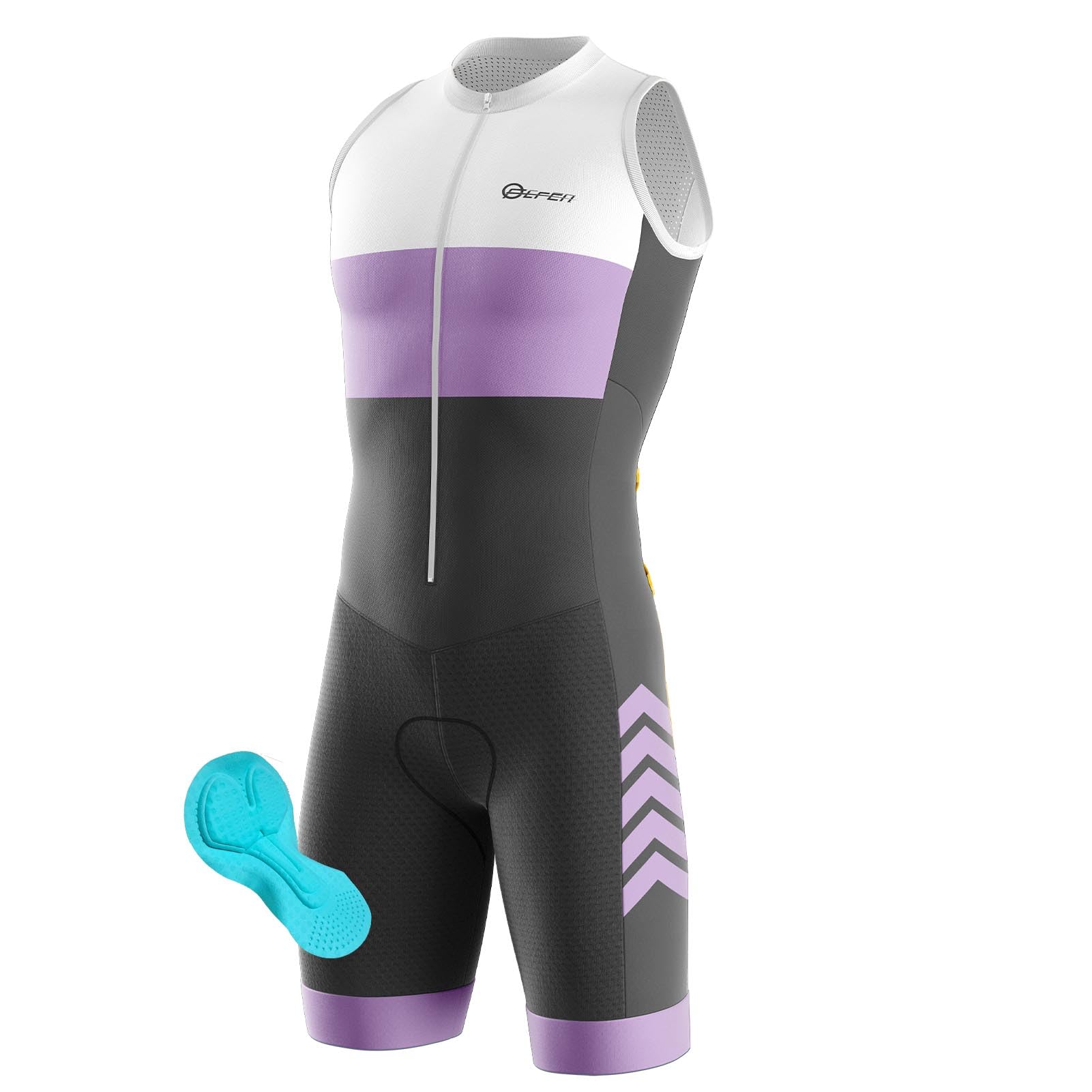 FFFF & OLFEH Mens Pro trifonction manches courtes Triathlon proche pour le Racing Tri Suit, pour Course À Pied, Natation, Cyclisme Body