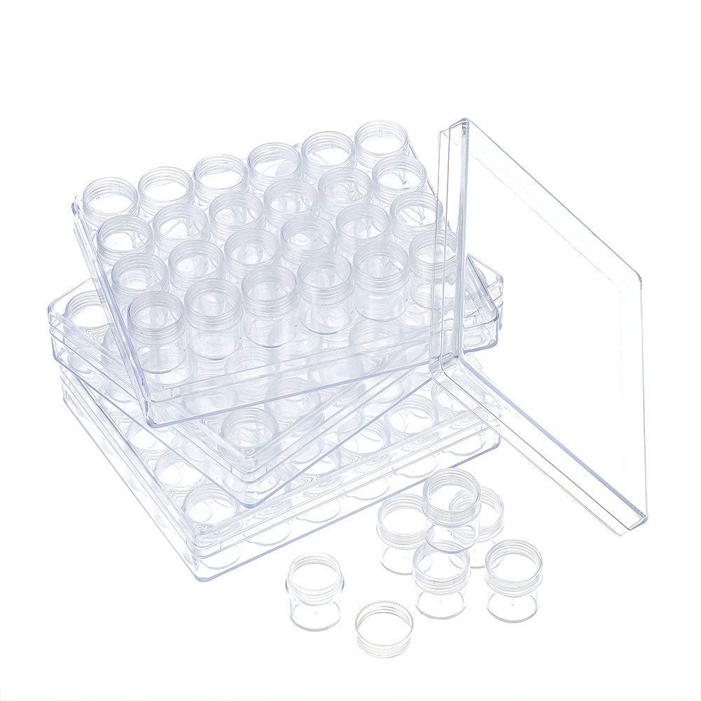 HEALLILY Bouteilles De Rangement Transparentes Avec Couvercles Colorés 10 Pièces 3.46 Pouces Organisateur Pour Perles Aiguilles Et Fournitures De Loisirs Créatifs