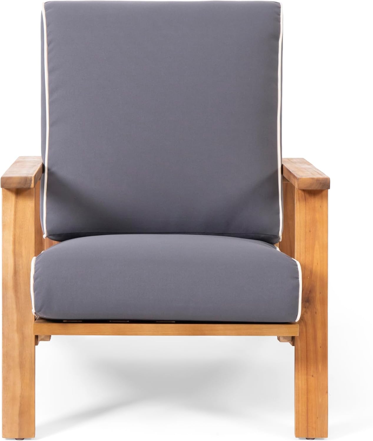 Christopher Knight Home Paloma Outdoor Club Chair with Cushion - Acacia Wood - Teak/Dark Gray