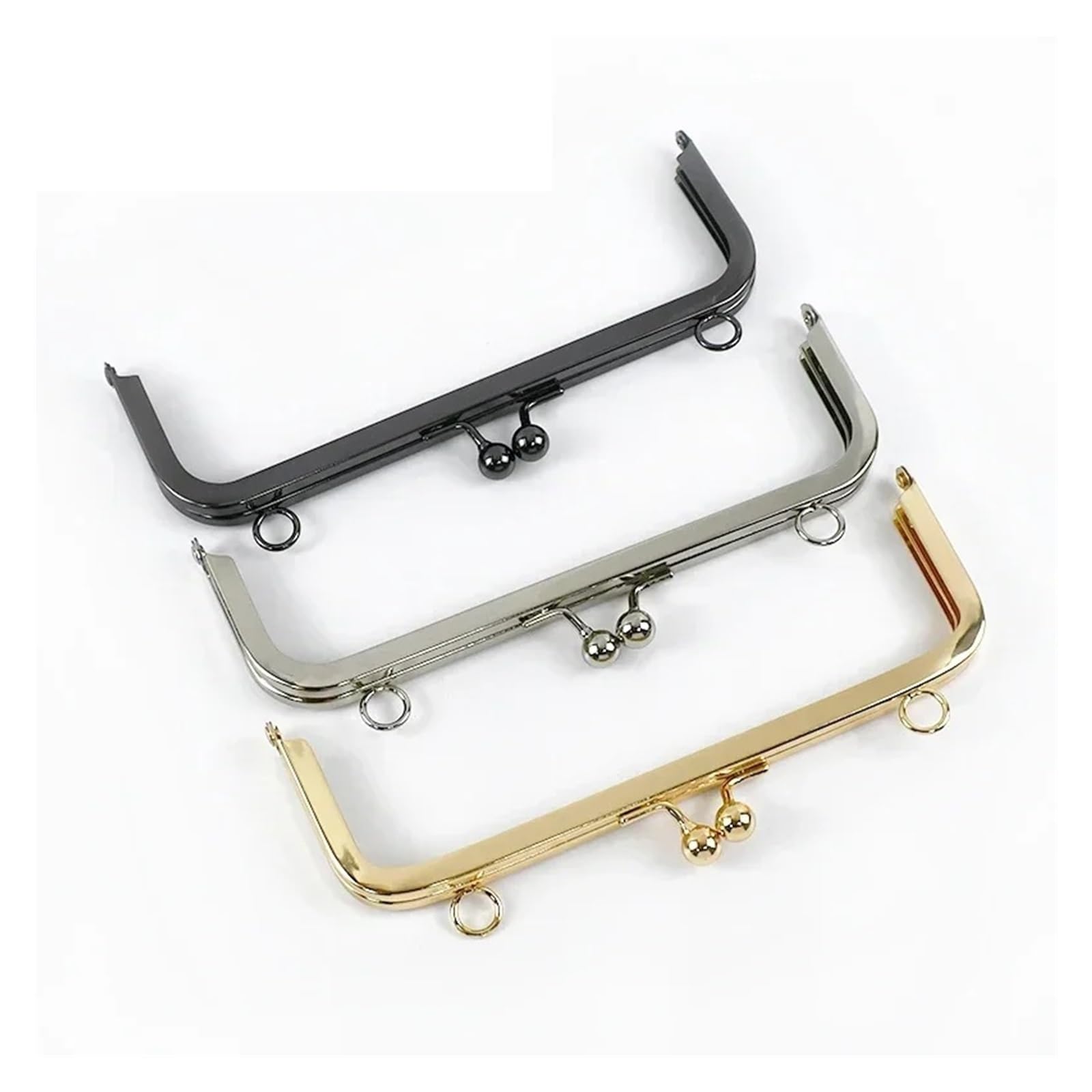 Ramki do torebek ze stopu cynku | Wielokolorowy 10/15/19 cm 1/2/3/5 szt. Sprzęt do torebek DIY: Ramki do torebek(Silver-15cm,5Pcs)