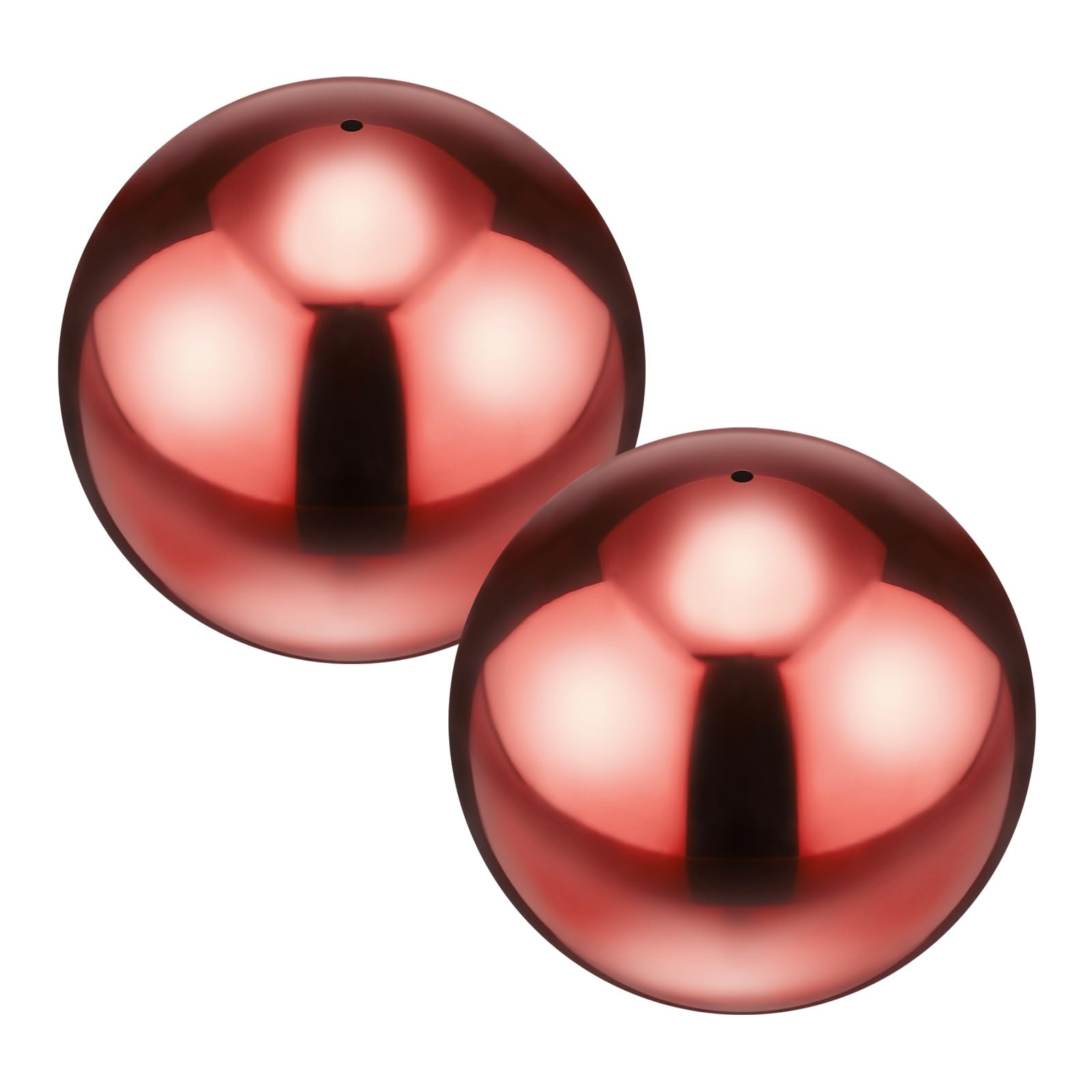 M METERXITY 2-Pack Gazing Globes 4.7in 201 Stainless Steel, Ruby Red