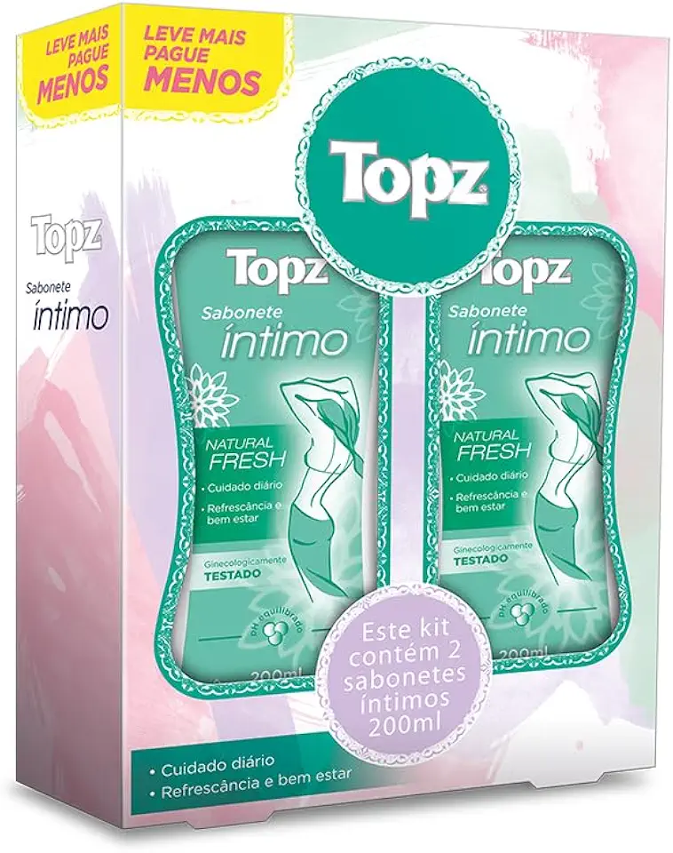 Sabonete Intimo Promo Natural Fresh 200 ml, Topz, Topz, Branco