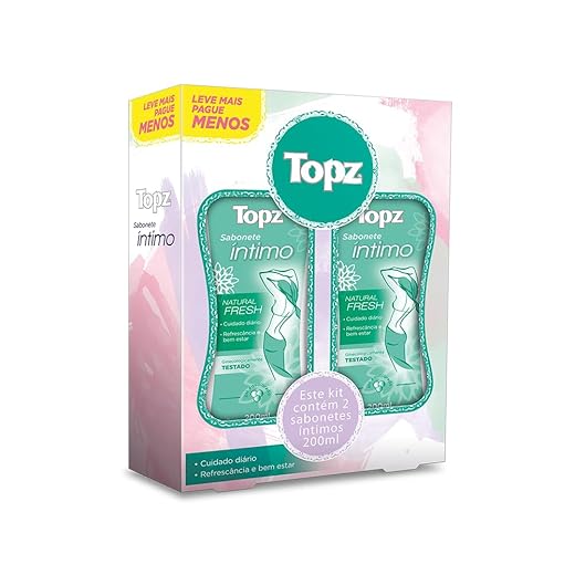 Sabonete Intimo Promo Natural Fresh 200 ml, Topz, Topz, Branco