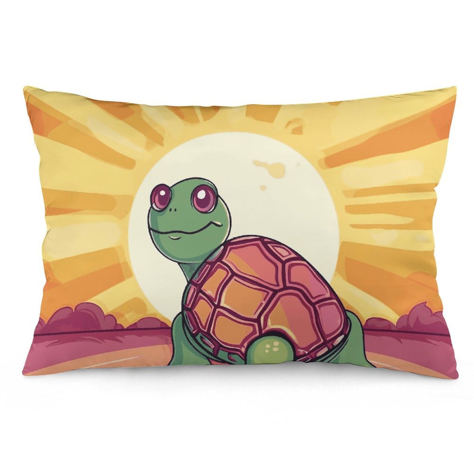 NTVOWPZO 2 Pack Decoration Throw Pillow Covers 12 "x20 Pillowcases Covers Turtle in The Sun Pillowcases Modern Farmhouse Home Decor Sofa Cushions Covers for Couch Bed Living Room