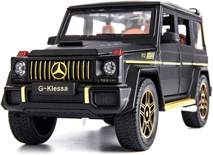 VARIYA ENTERPRISE Exclusive Alloy Metal Pull Back Die-cast Car 1:24 AMG G63 Police Diecast Metal Pullback Toy car with Openable Doors & Light, Music Boys Gifts Toys for Kids Colors as Per Stock