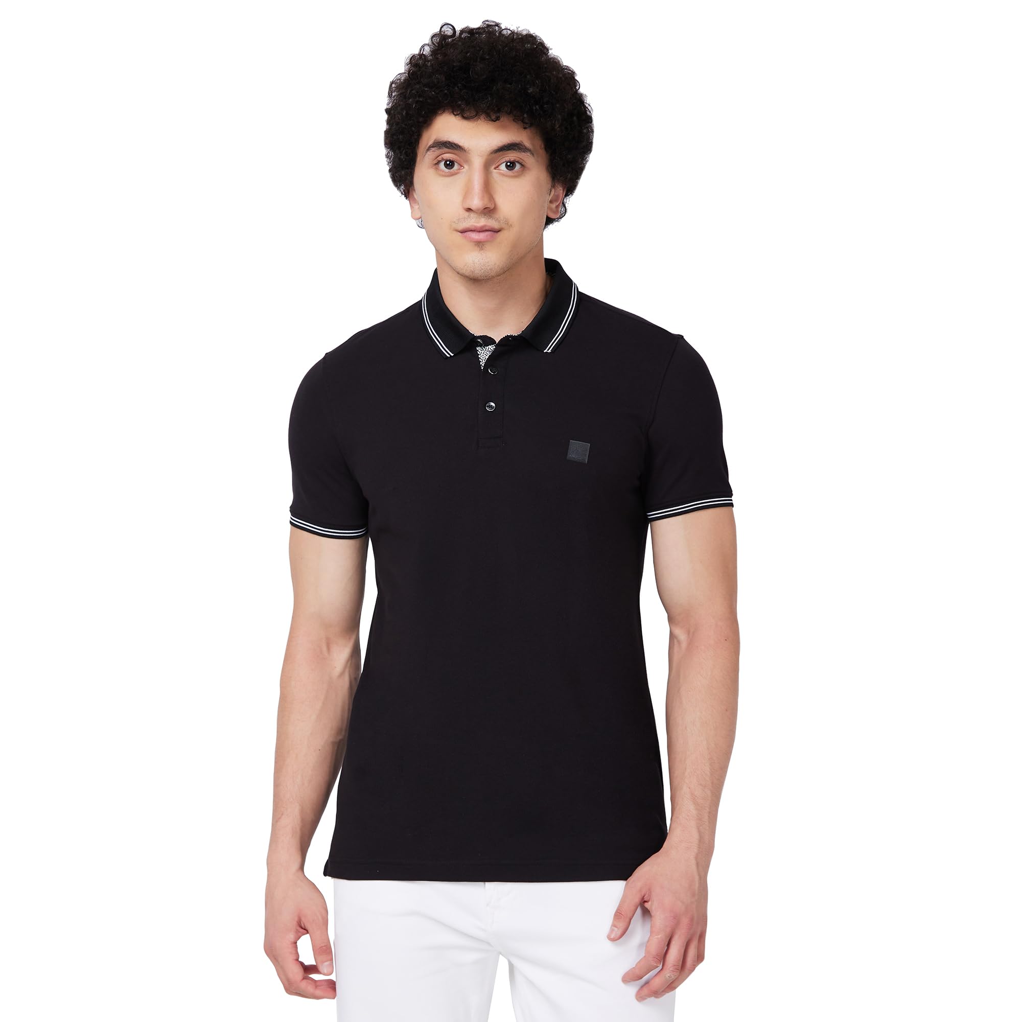 spykar Men's Slim Fit Polo Neck Half Sleeve Solid Casual T-Shirt-picture-29
