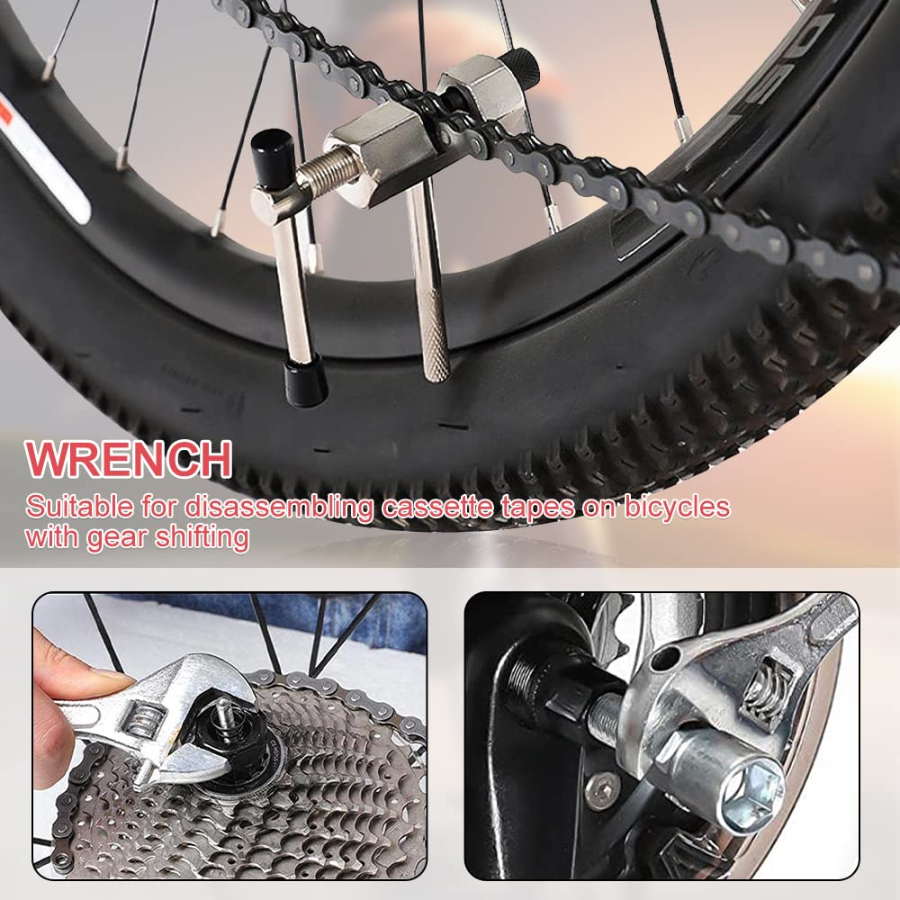 Kit Outil Vélo Mizikuu 5-en-1 - Fouet à Chaîne, Extracteur Cassette, Pédalier - 6-11 Vitesses
