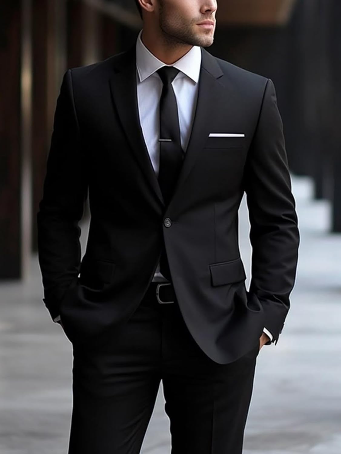 Men's Suits Regular Fit 2 Piece one Button Blazer Pants Set Formal Wedding Prom Tuxedo Suits - Image 4