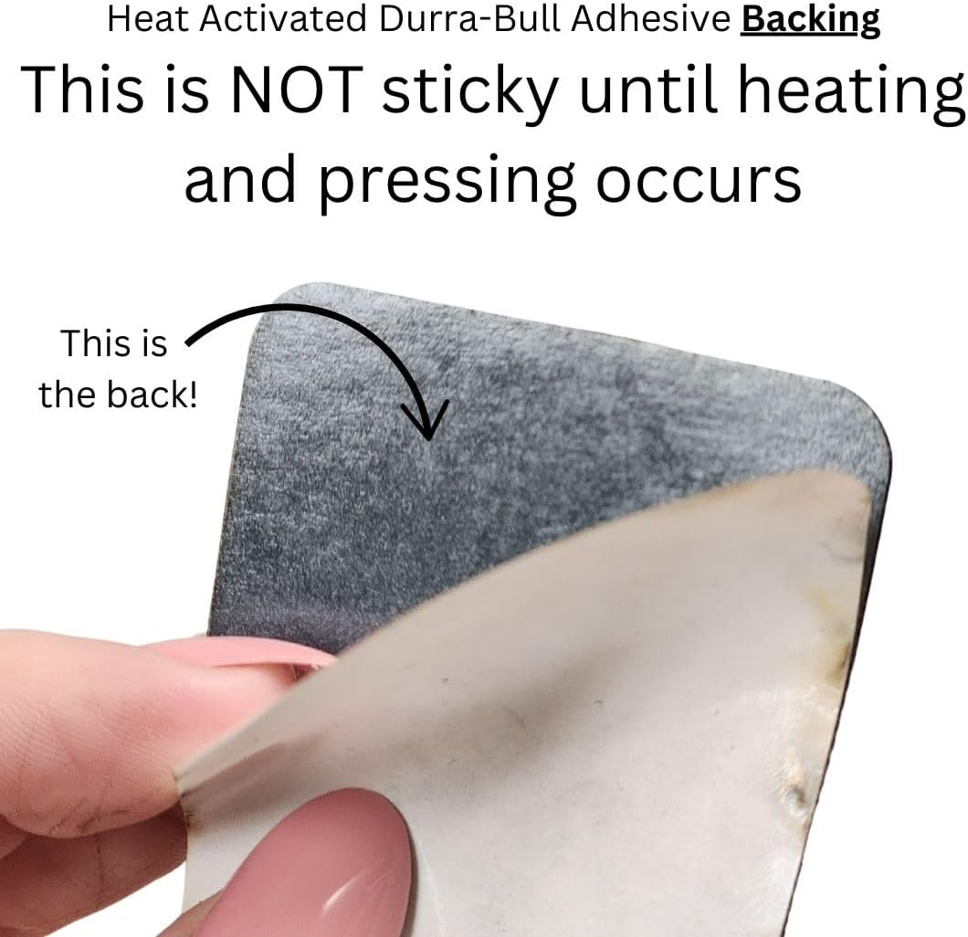 Rawhide Lonestar Adhesive Blank Leatherette Hat Patches with Adhesive, Durra-Bull on Premium Leatherette™, Rawhide Faux Leather Patches for Hats (3.75" x 2.5") (50)