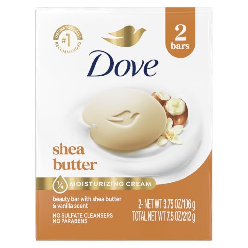 Dove Beauty Bar Gentle Skin Cleanser 2 Bars Shea Butter Moisturizing for Gentle Soft Skin Care More Moisturizing Than Bar Soap 3.75 oz - image 1