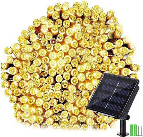 Geemoo Solar Christmas Lights Outdoor, 79ft 240 LED Solar Fairy Lights Outdoor, Waterproof 8 Modes Solar Powered Garden Lights String for Outside Holiday Christmas Xmas Tree Decor (Warm White)