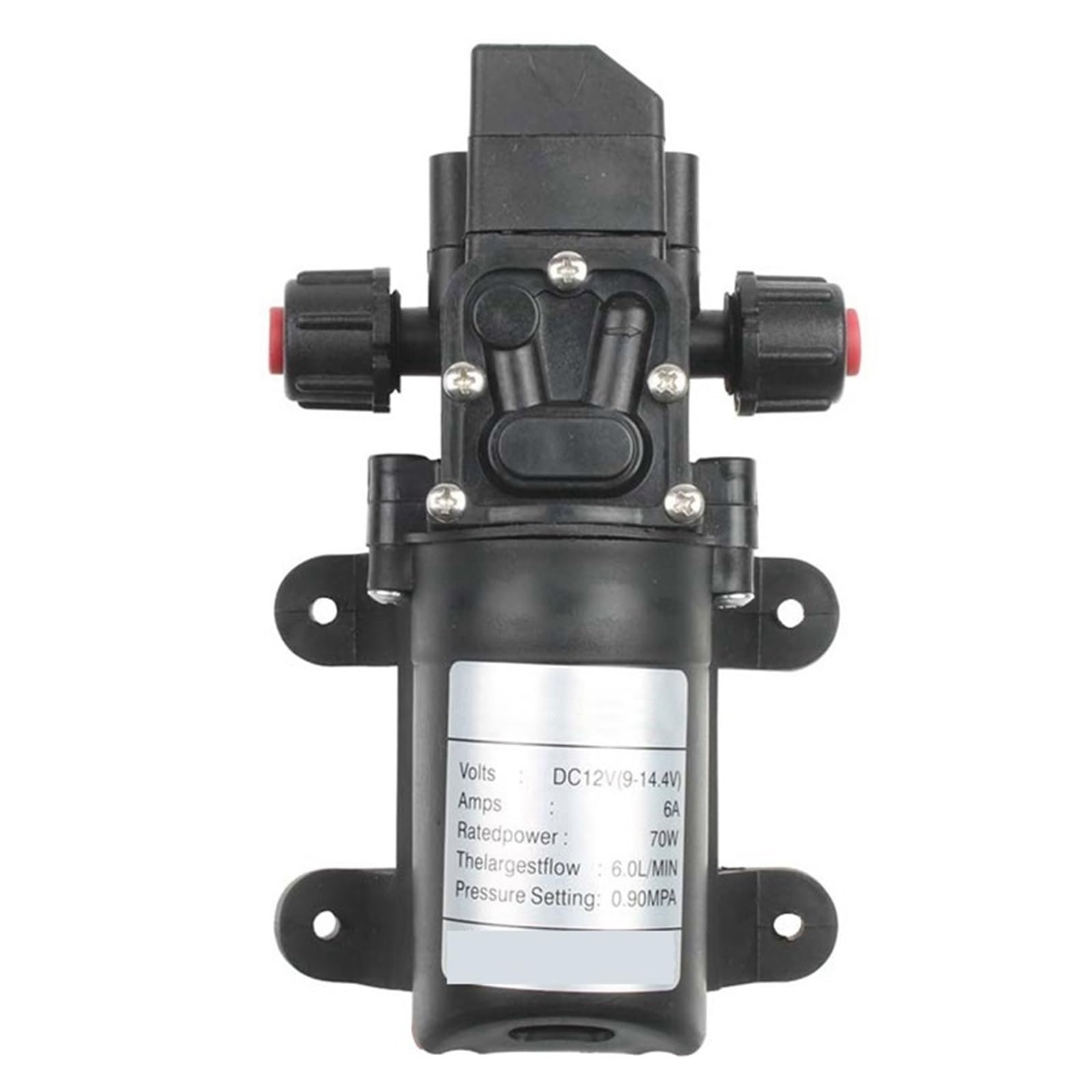 Cczrd Pump 12V 130Psi 6L/Min Water High Pressure Diaphragm Self Priming 70W 72W Power Supply 6A Pipe 1/2 Smooth Operation Flow Steady Reliable(Pump)