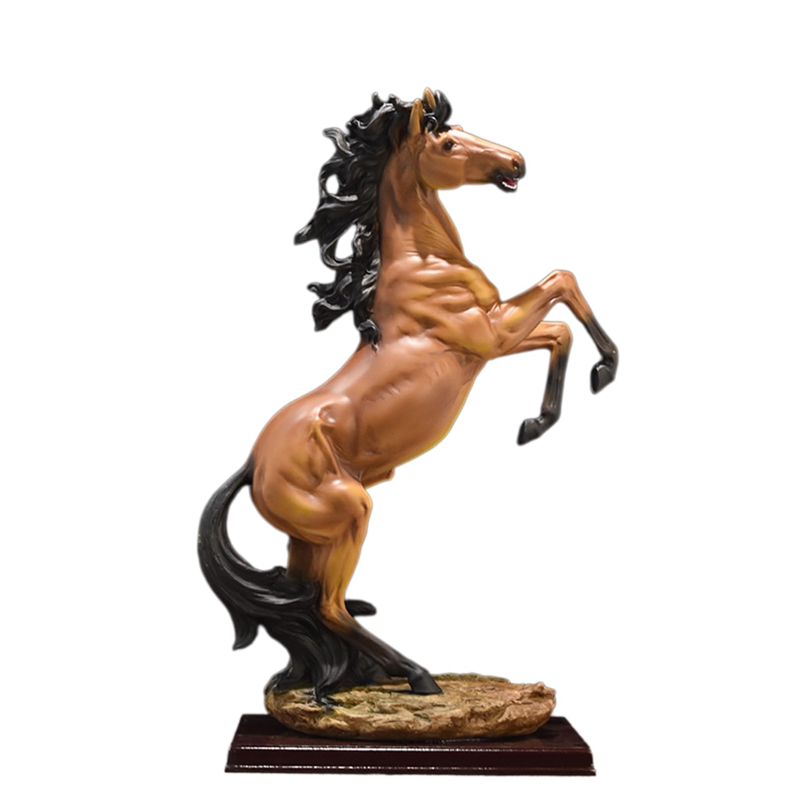 YXCQHZM 18inch Figurine Horse Resin Statue Braided Horse With Meaning Of Success for Desk Bookshelf Cabinet to Attract Luck and Wealth (brown)