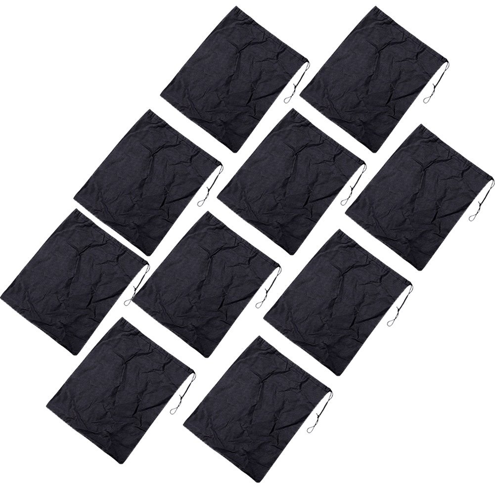 Qinlee Shoe Bag Multipack - PVC Viewing Window - Dual Drawstrings - Suitable for Large Shoes Boots Up to US Size 14 - Ideal for Storage Travel - Durable Non-Woven Material- Pack of 10 -